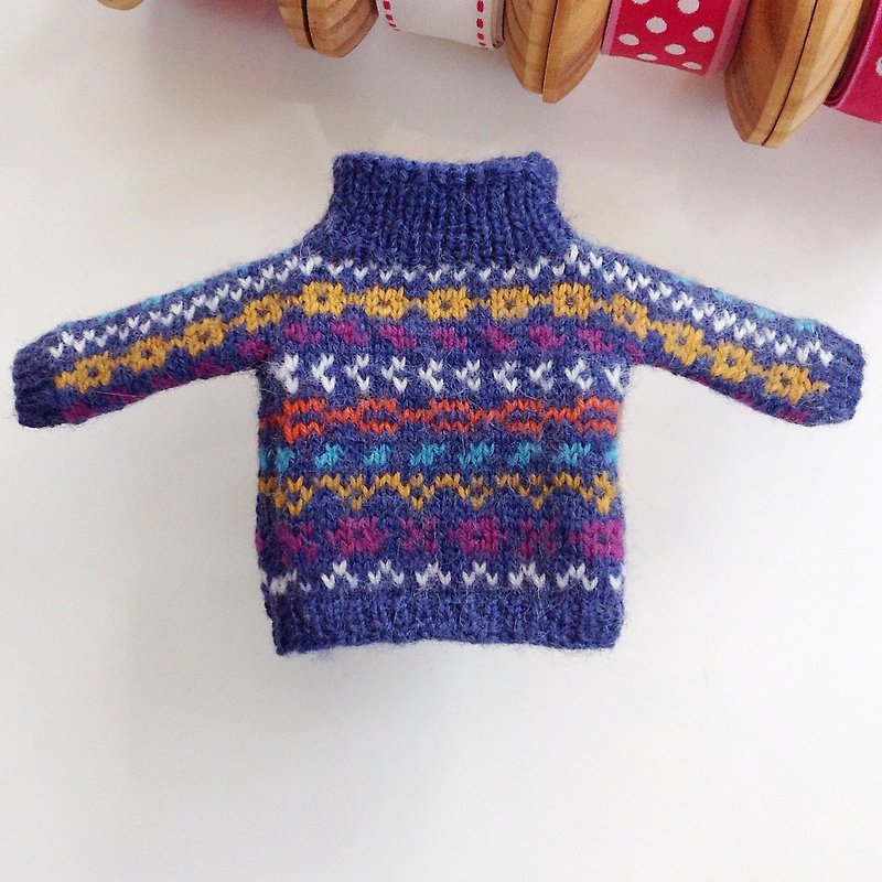 Sweater handmade for Blythe. Blythe knitted   sweater. Blythe doll clothes - ตุ๊กตา - ขนแกะ สีน้ำเงิน