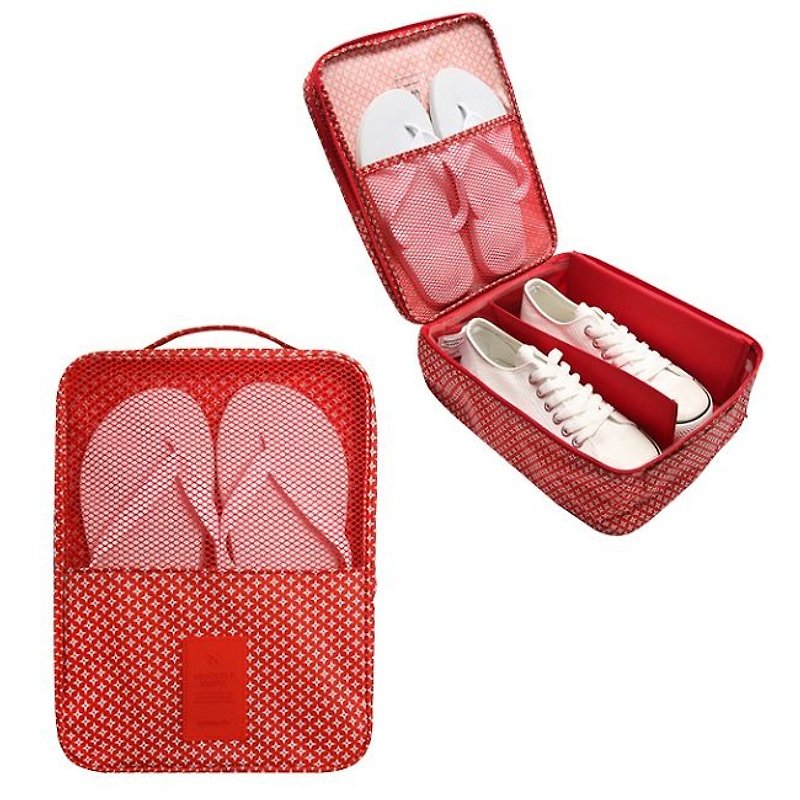 MPL-Travel Storage Shoe Bag V2 (Baffle-3 Double)-Classic Red, MPL24826 - ชุดของใช้พกพา - พลาสติก สีแดง