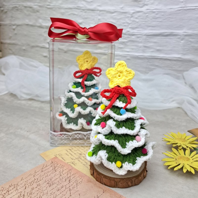 Hand hook mini Christmas tree gift box Christmas gift Christmas bauble Christmas tree - snowy Christmas tree - ของวางตกแต่ง - เส้นใยสังเคราะห์ สีเขียว