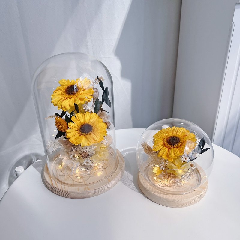 Valentine's Day Gift [Exclusive USB Type] Customized Gift LED Sunflower Sunflower Forever - ช่อดอกไม้แห้ง - วัสดุอื่นๆ สีเหลือง