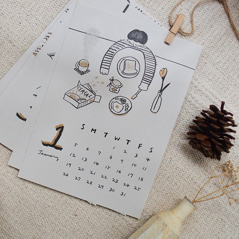 2020 calendar make a wish for 2020 (with Christmas packaging) - ปฏิทิน - กระดาษ 
