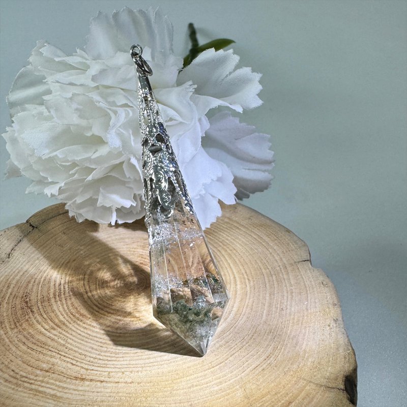 No.29 清新雲朵結構 晶體透亮 彩幽靈 彩虹光 水晶靈擺 吊墜 項鍊 - 項鍊 - 水晶 透明