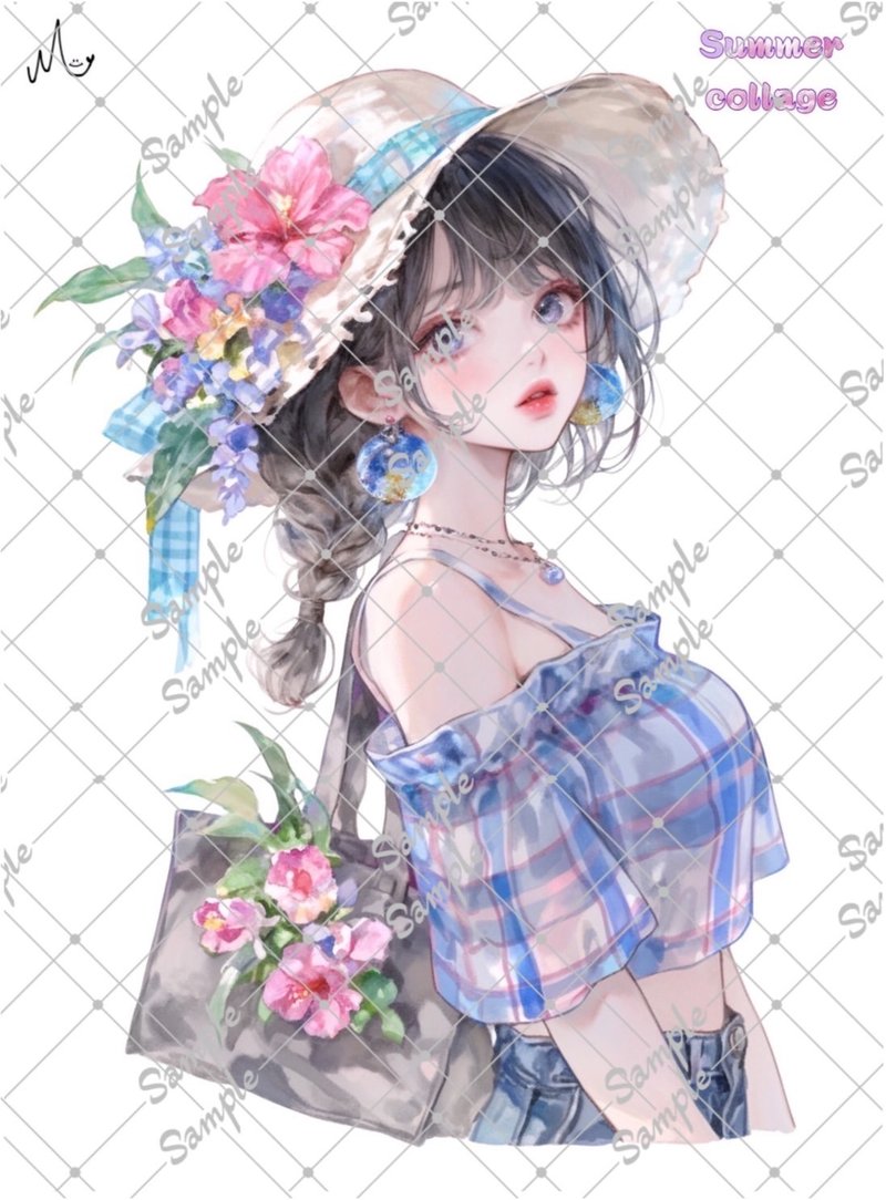 オリジナル人物ステッカー期間限定 Summerシリーズ 8月10日まで - 貼紙 - 紙 