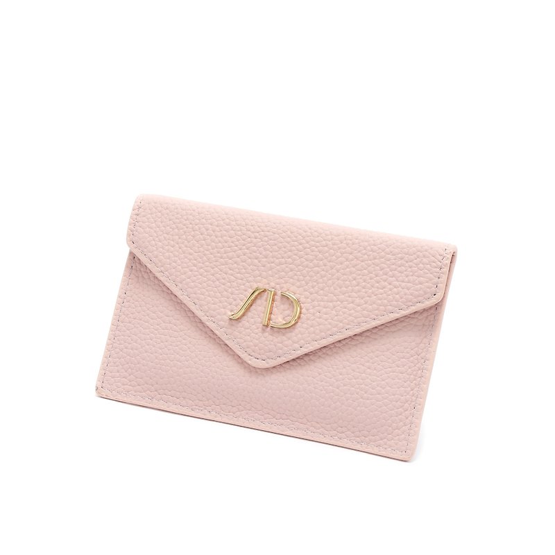 ANNA DOLLY genuine leather card holder pink - กระเป๋าสตางค์ - หนังแท้ สึชมพู