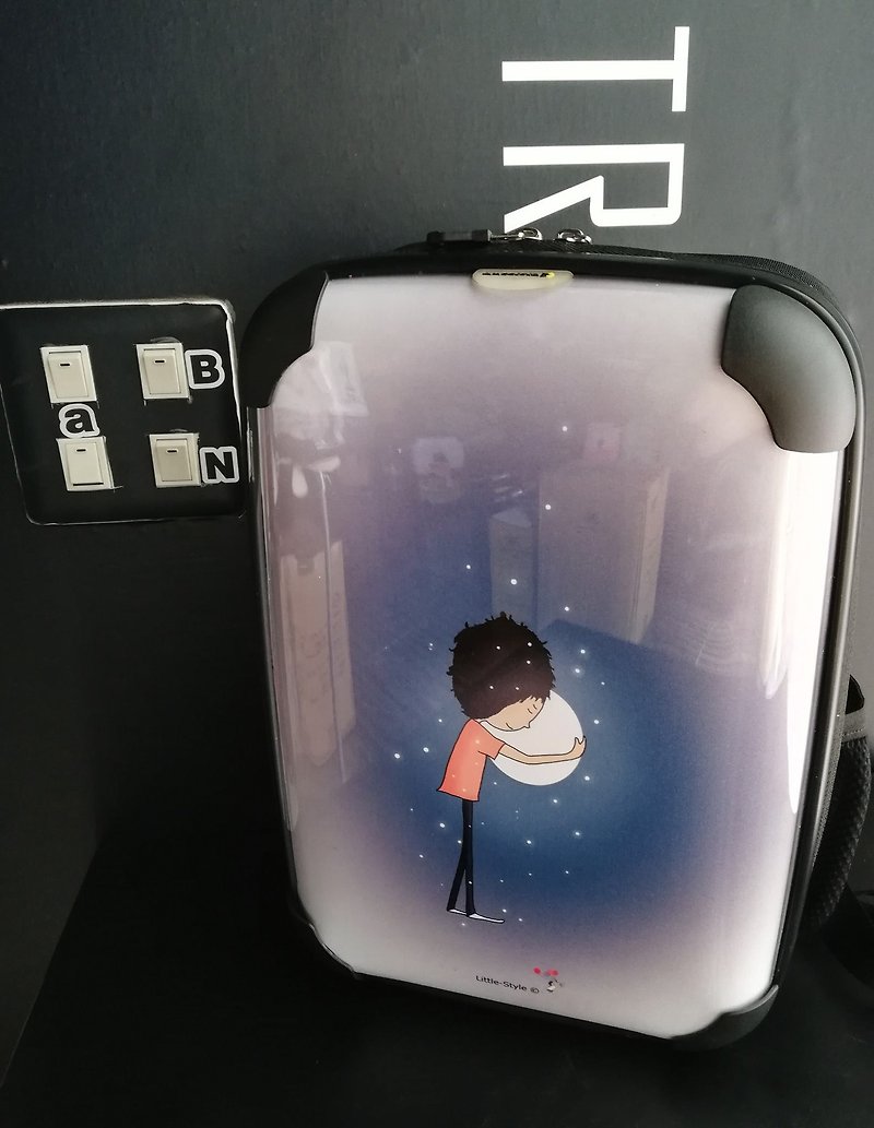 Transparent luggage - 14 吋 backpack (customized for illustration) - Backpacks - Other Materials Black