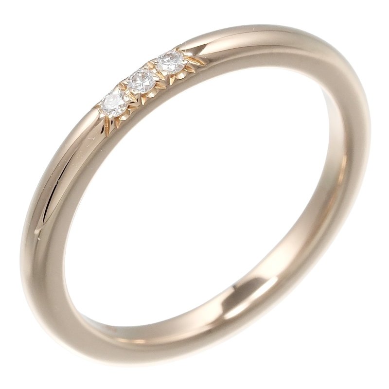 【日本直送】 TIFFANY&Co. リング フォーエバー ウェディング  6号 K18PG ピンクゴールド 3Pダイヤ 約2.25g 指輪 2mm【中古】 - 戒指 - 貴金屬 金色