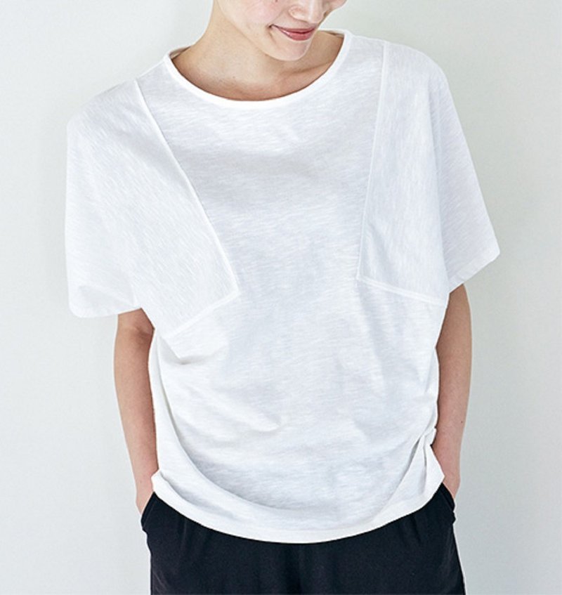 Earth Tree fair trade -- organic cotton plain wide-sleeved top (white) - เสื้อผู้หญิง - ผ้าฝ้าย/ผ้าลินิน ขาว