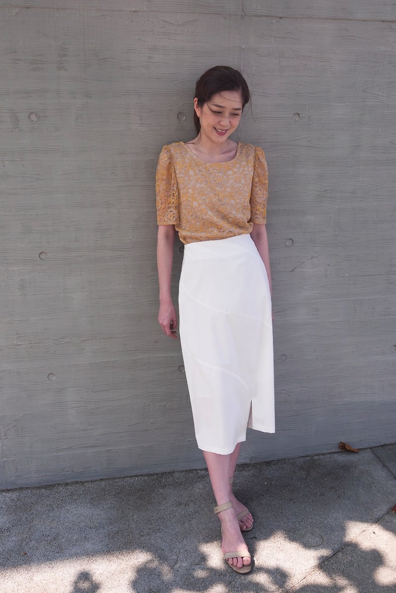 Quinn Streamline Asymmetrical Midi Skirt