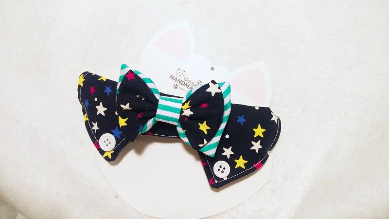 Pet cats and dogs type star shirt collar striped clay pot - Collars & Leashes - Cotton & Hemp Black