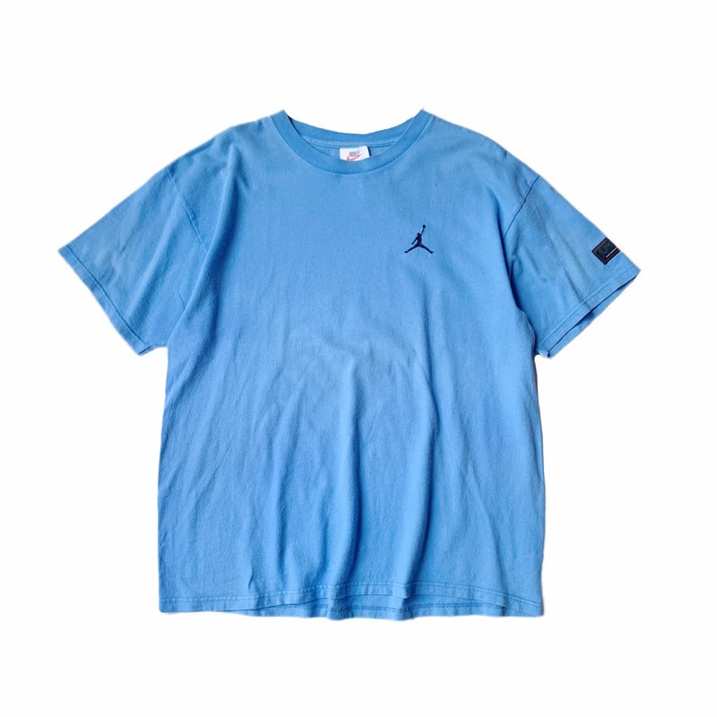 古著美製Nike Air Jordan 素色藍T shirt - 男 T 恤 - 棉．麻 藍色
