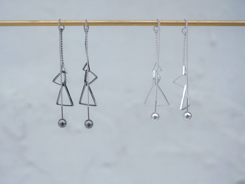 Alchemy Series – Triangle sum theorem earrings - ต่างหู - ทองแดงทองเหลือง สีทอง