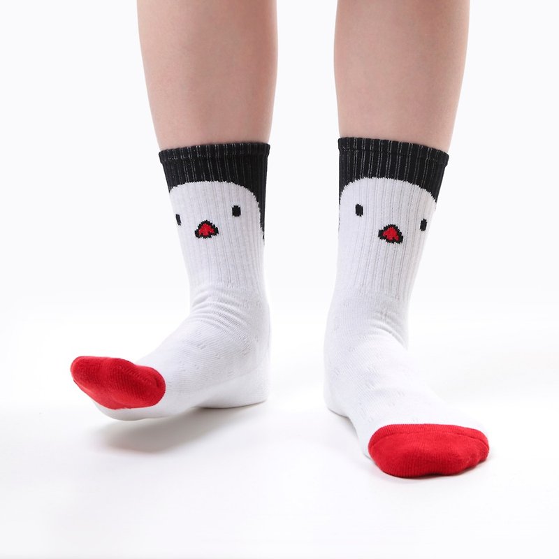 Lele oil - both two socks (white section) - ถุงเท้า - วัสดุอื่นๆ ขาว