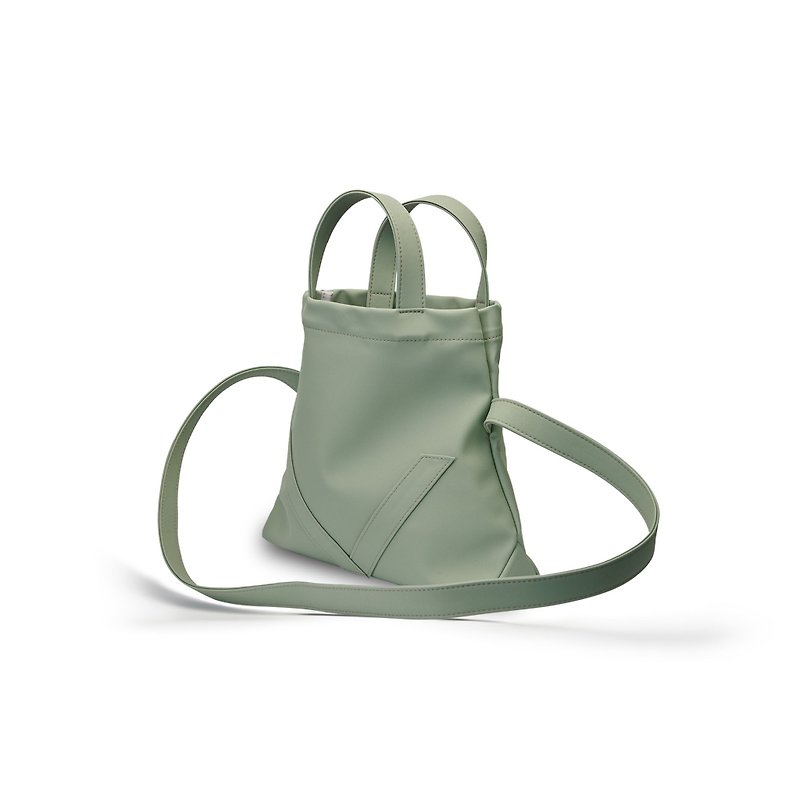3WAY V flap shoulder & crossbody bag Pinery green - Messenger Bags & Sling Bags - Faux Leather Green