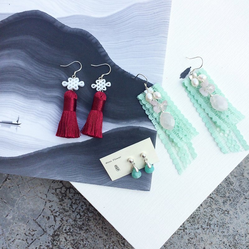 Goody Bag - three different styles of earrings, free to wear, s925 - ต่างหู - เครื่องเพชรพลอย 