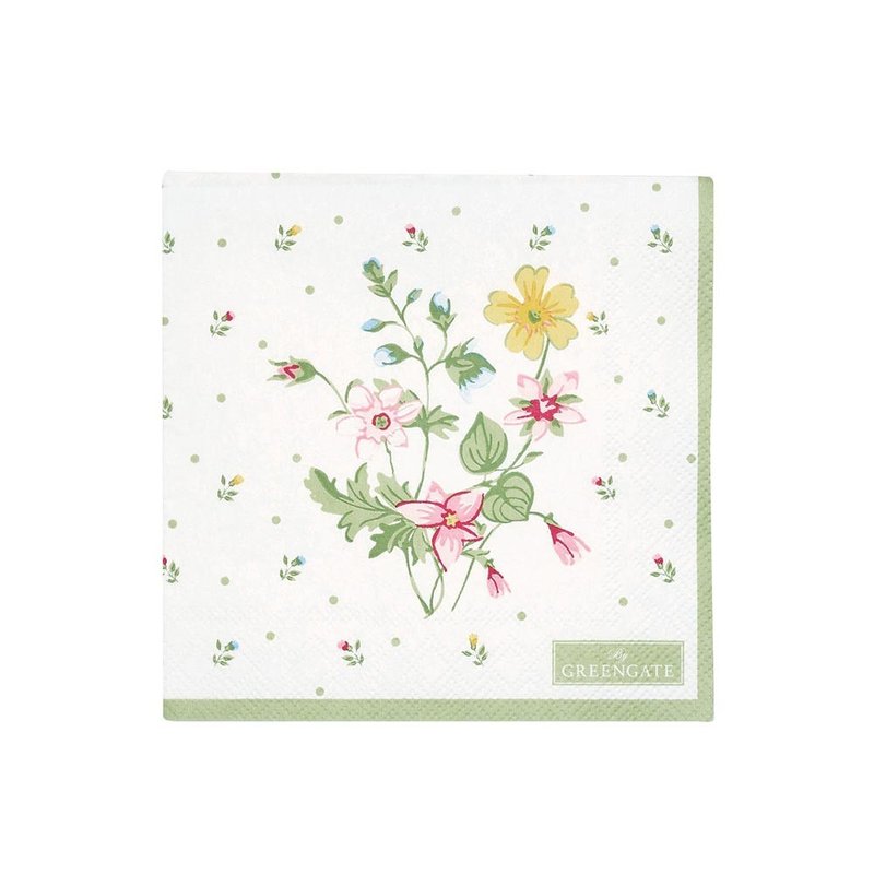 丹麥GreenGate Fiola white 蕾絲餐巾布/茶巾餐巾紙 -共三款 - 桌布/桌巾/餐墊 - 棉．麻 白色