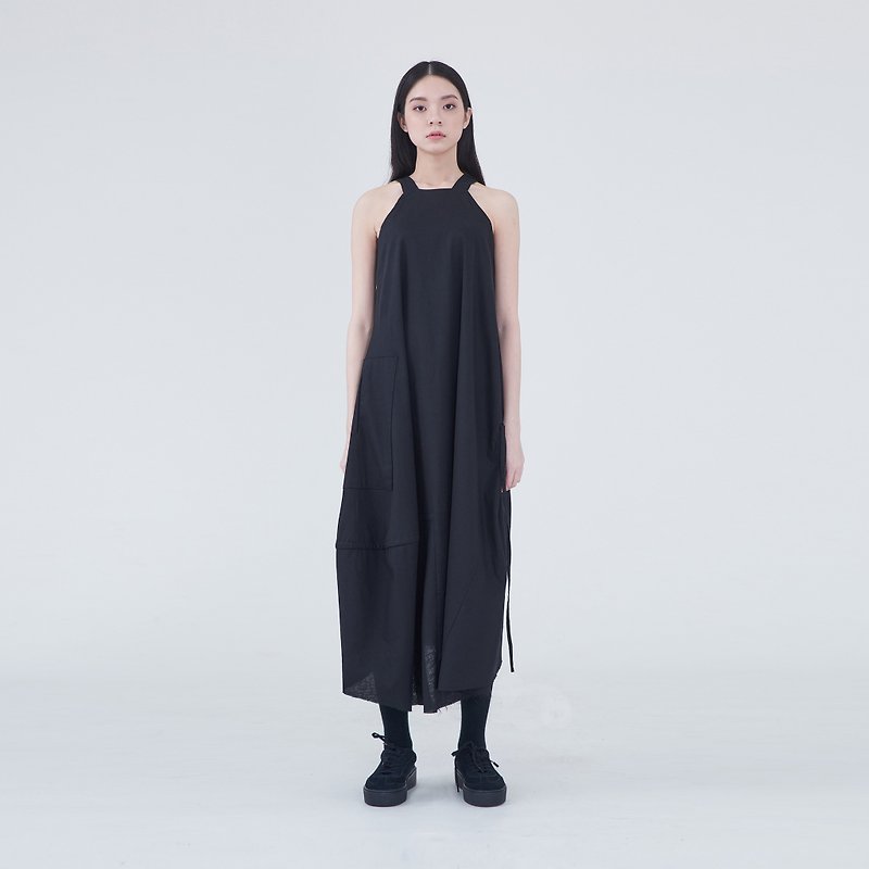 TRAN - harness one-piece dress - One Piece Dresses - Polyester Black