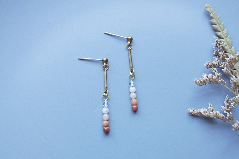 Gradation - earring  clip-on earring - Earrings & Clip-ons - Other Metals Orange