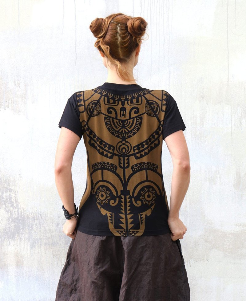 Mud Tribal Tee - 女襯衫 - 棉．麻 