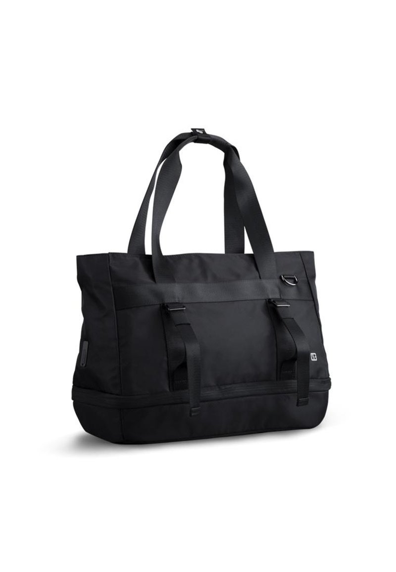 Tote Bag With Shoes Compartment  F3613W black - กระเป๋าถือ - วัสดุอื่นๆ สีดำ