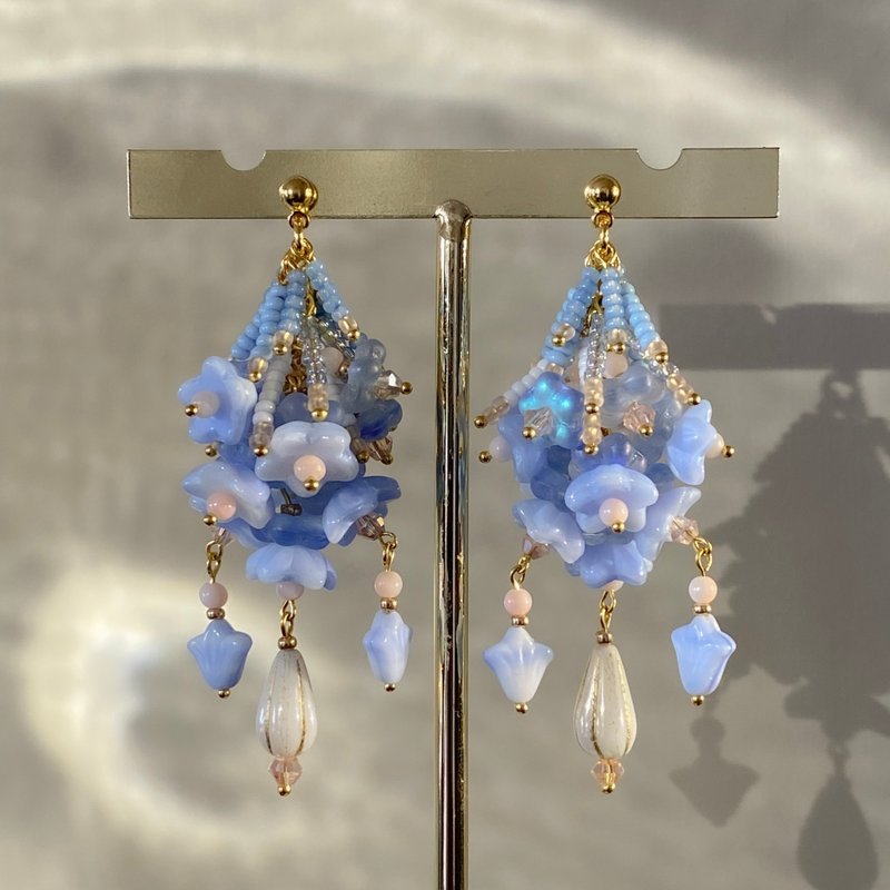 Atelier Pluton實驗序號 | PL494 - 耳環/耳夾/耳骨夾 - 玻璃 藍色