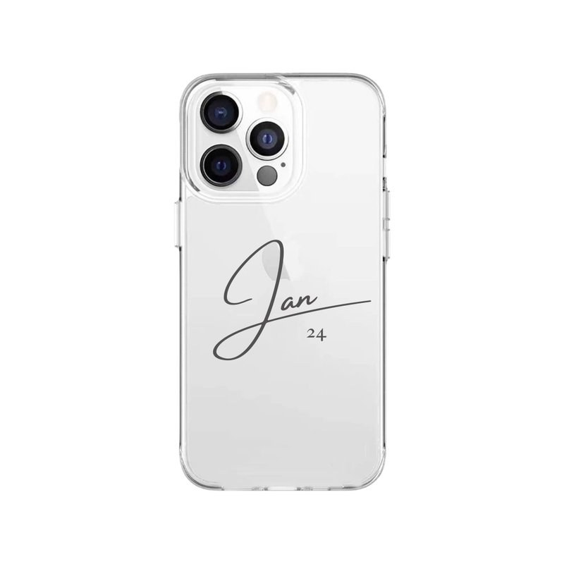 客製化 記念日 日期手機殼 | iPhone 不發黃背板手機殼 - 手機殼/手機套 - 塑膠 透明