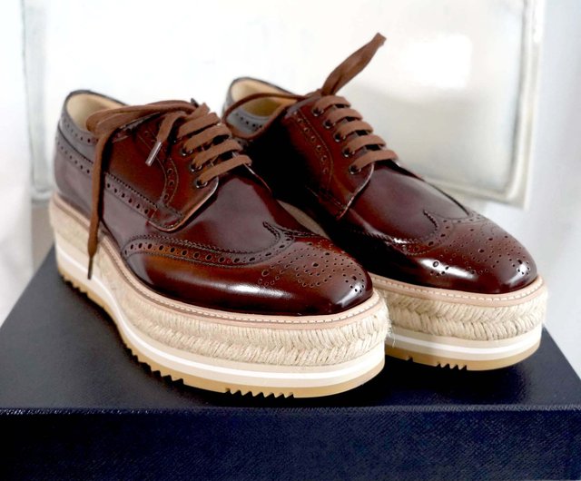 PRADA 正規品　ドライビングシューズ　レザー　ブラウン org.jpg