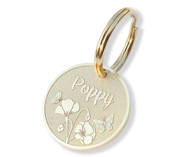 Engraved Pet ID Tag for Dog and Cat, Ring Dog Tag, Single Sided Ring Pet Tag  - Shop bsilver925 Collars & Leashes - Pinkoi