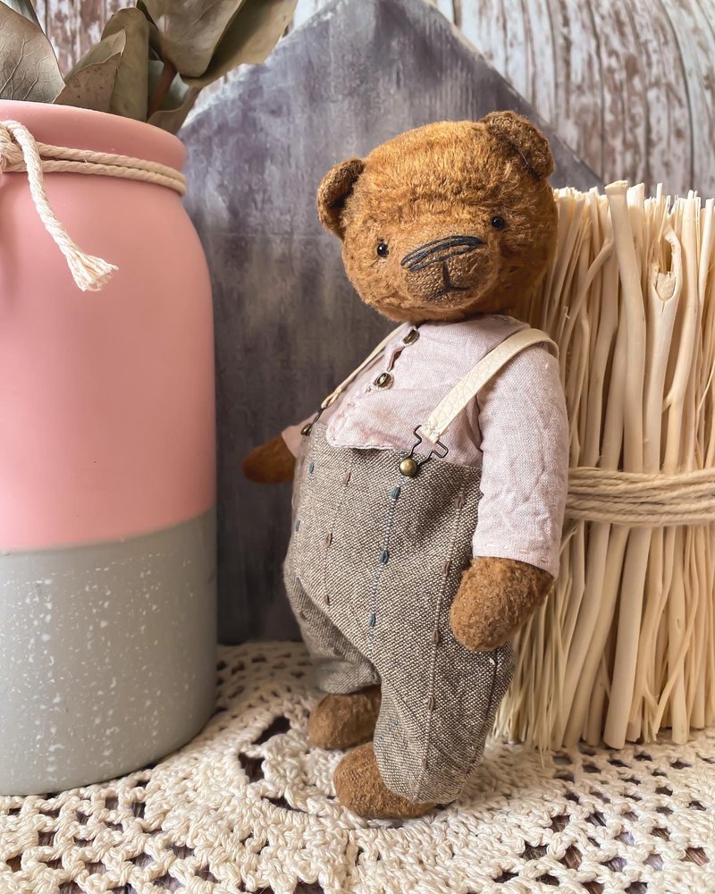テディベアOOAK、テディ手作り、テディベアアーティスト - 人形・フィギュア - 金属 ブラウン