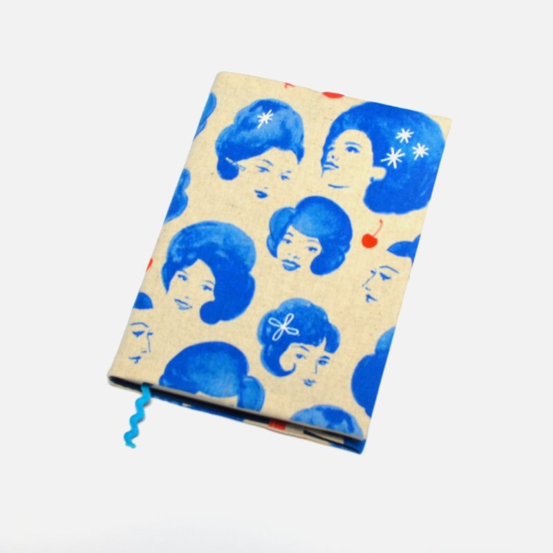 Dottie's Friends book cover with bookmark handmade - ปกหนังสือ - ผ้าฝ้าย/ผ้าลินิน สีน้ำเงิน