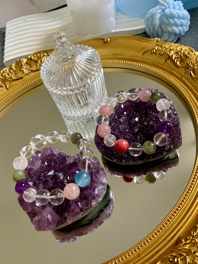 Crystal.EAA 開館優惠 愛心紫水晶簇 X2 *不含水晶手鏈* Amethyst - 擺飾/家飾品 - 水晶 紫色