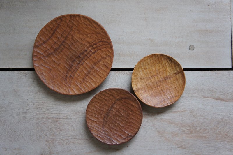 ビルマチークの木ディスク - 小皿 - 木製 ブラウン