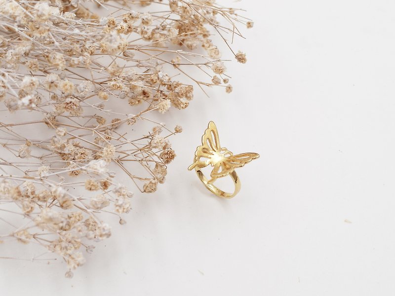 Meng butterfly ✦ ✦ ✦ ✦ Bronze electroplating gold ring ✦