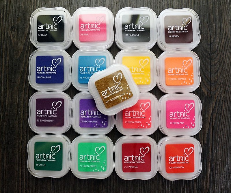 Japan TSUKINEKO ink pad artnic midi art monochrome ink pad 18 color selection - Stamps & Stamp Pads - Sponge 