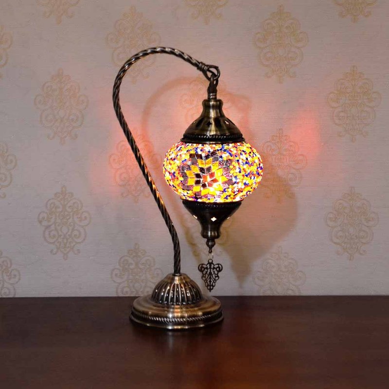 【DREAM LIGHTS】Turkish style mosaic collage table lamp thick glass mosaic table lamp DI - โคมไฟ - กระจกลาย หลากหลายสี