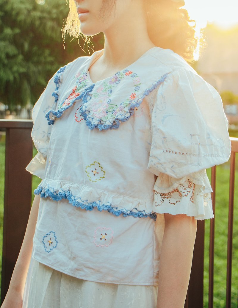 Tsubasa.Y│**Multiple styles to choose from**European Remake Tops European Remake Embroidered Lace - เสื้อผู้หญิง - ผ้าฝ้าย/ผ้าลินิน 