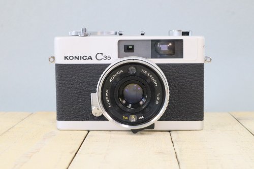 完動品】オールドフィルムカメラ コニカ KONICA C35 初期型 S/N297301