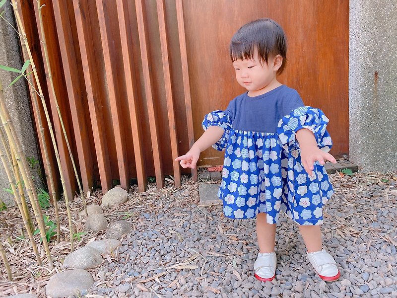 Puff sleeve for children - navy blue - Tops & T-Shirts - Cotton & Hemp Multicolor
