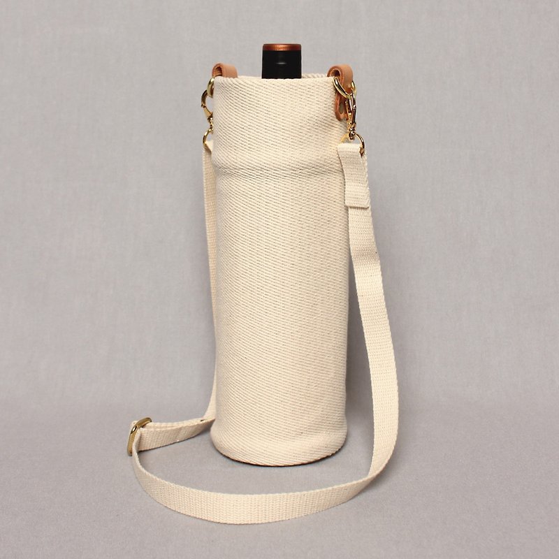 Kettle bag beverage bag mug bag wine bag - cotton white / shoulder - Other - Cotton & Hemp White