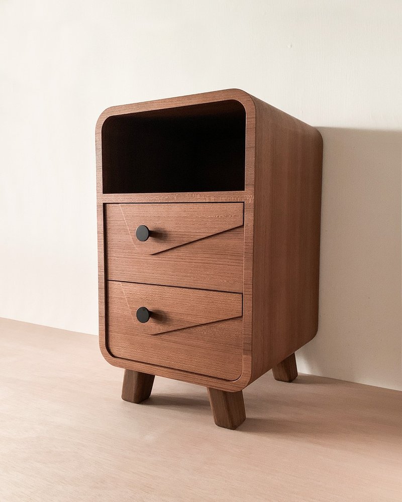 【台灣製造】三層抽屜床頭櫃 - 柚木∣尺寸可訂製 - 居家收納/收納盒/儲物盒 - 木頭 
