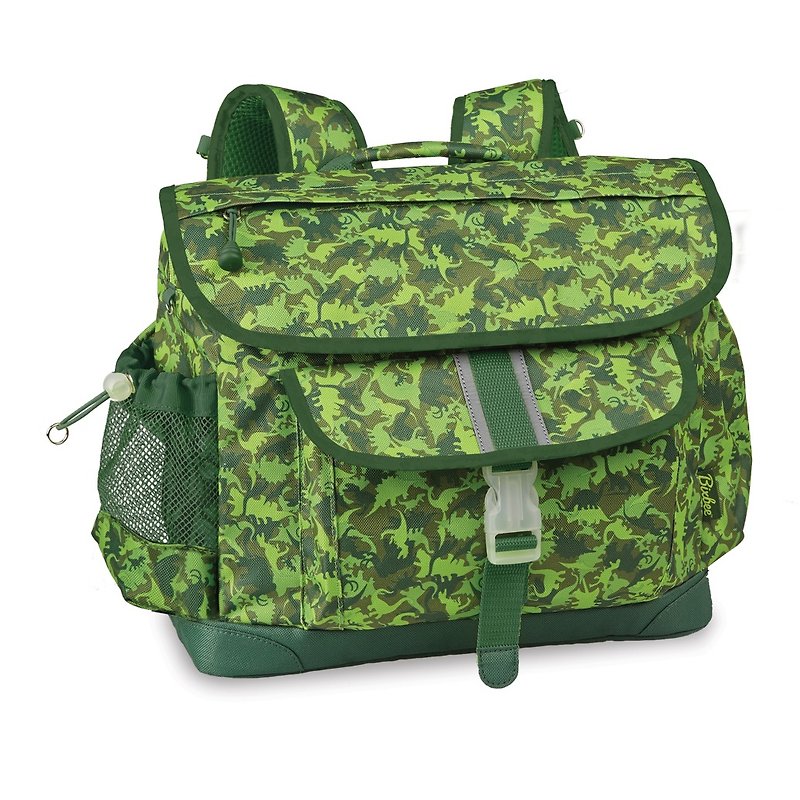 美國Bixbee迷彩系列-叢林綠恐龍中童輕量舒壓背/書包 - 背囊/背包 - 聚酯纖維 綠色