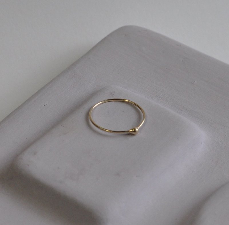 K10 gold single drop ring/0.8mm round wire/size can be specified - แหวนทั่วไป - โลหะ สีทอง