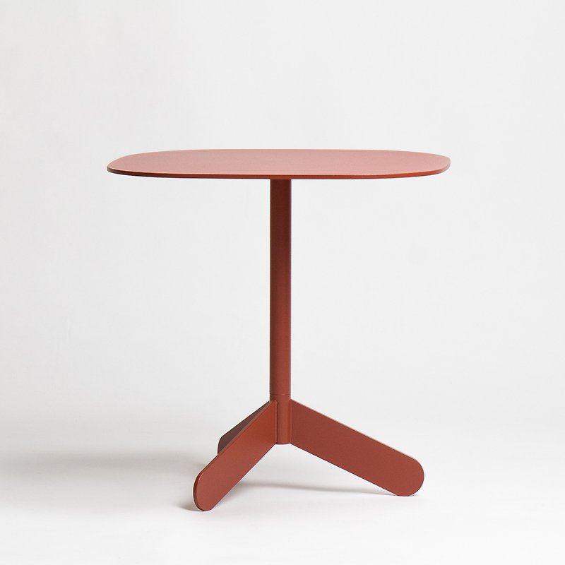 プロペラテーブルメタル3本足サイドテーブル（低）テラコッタ - その他の家具 - 金属 レッド