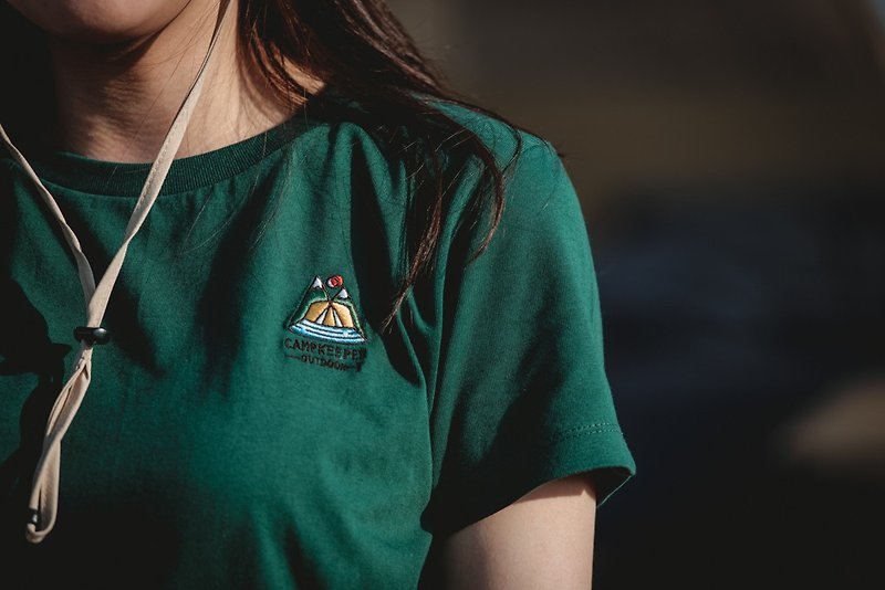 CAMPKEEPER IMAGERY-Slim-fit version with LOGO electric embroidery short T - Women's T-Shirts - Cotton & Hemp White