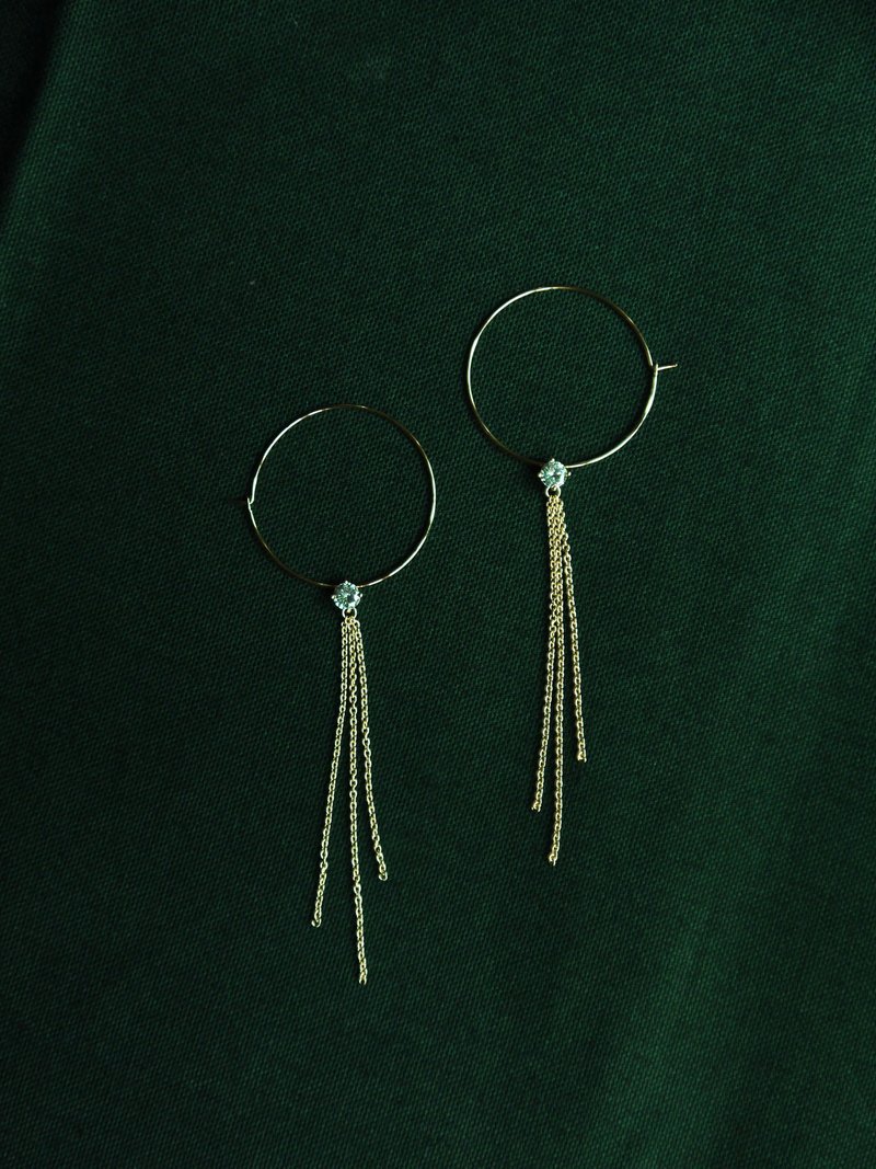 彗星耳環 Comet Earrings - 耳環/耳夾/耳骨夾 - 銅/黃銅 金色