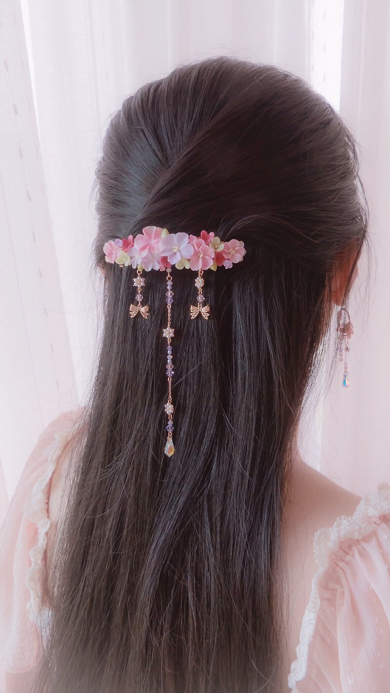 ZODIAC Virgo Violet bower Rosegold-plated Carrie Clip - Hair Accessories - Clay Pink