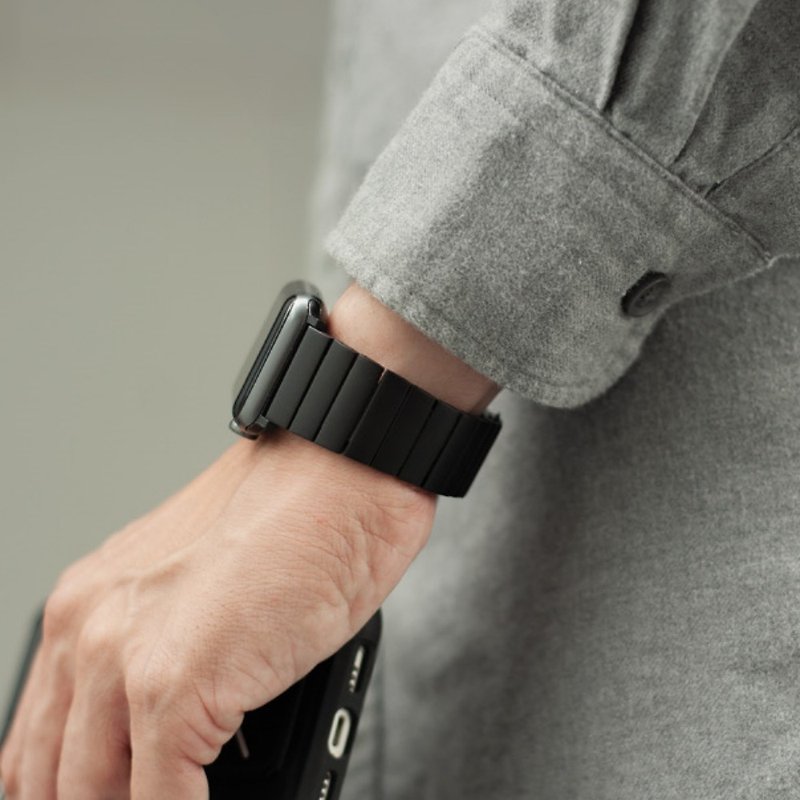 Viva Madrid Lavier 304不銹鋼錶帶 Apple Watch 45/44/42mm-黑 - 手機配件 - 其他金屬 