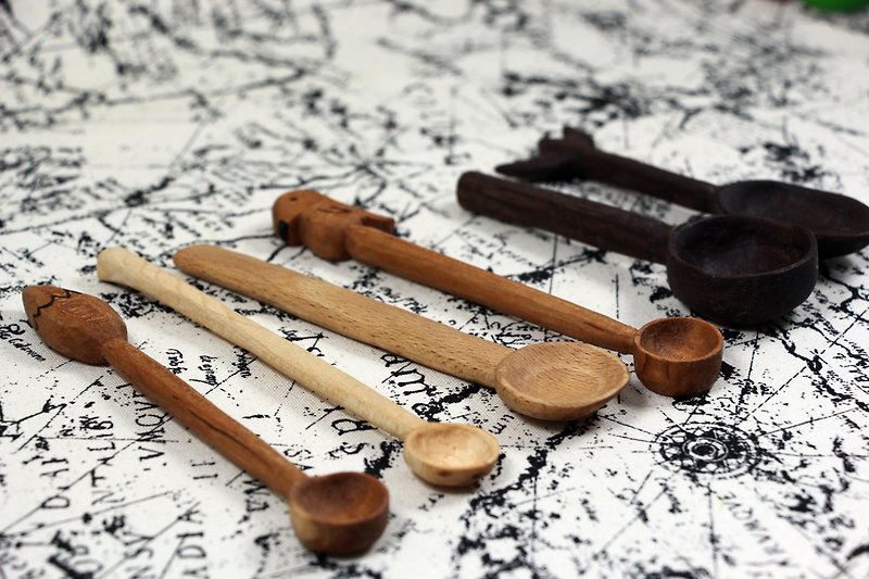 [Small class system] balsa wood natural food utensils wooden spoons for one person - งานฝีมือไม้/ไม้ไผ่ - ไม้ 