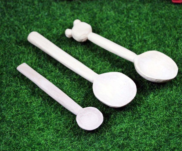 Wood Measuring Spoons S/4 White