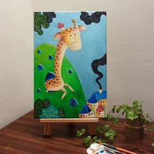 タコのフレームレスペイント/アクリル絵の具で手描き/海洋生物の