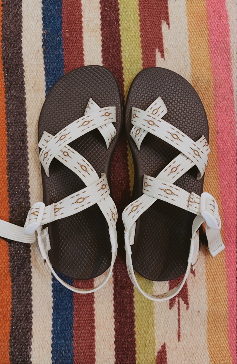 [Spot Hot Sale] Chaco Sandals Braided Flip-Window on the Beach CH-ZLW02HH09 - Sandals - Other Man-Made Fibers White